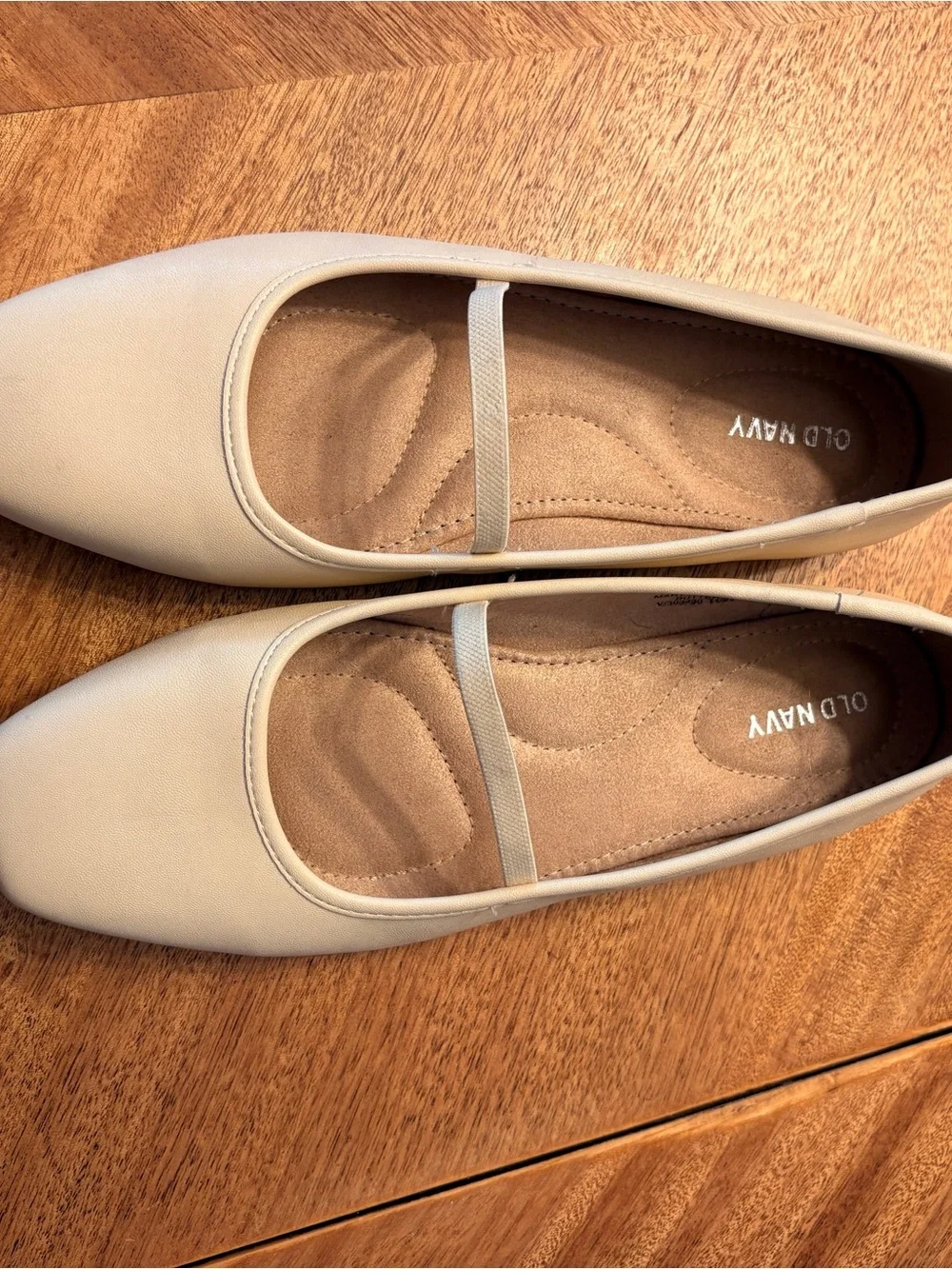 Old Navy Beige Mary Jane Flats with Elastic Strap